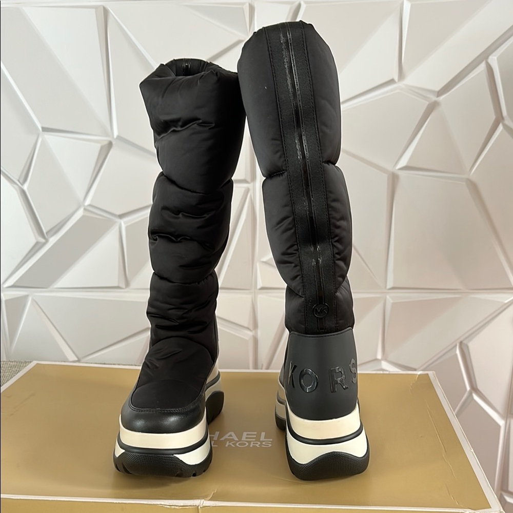 Michael Kors Black and White Winter Boots